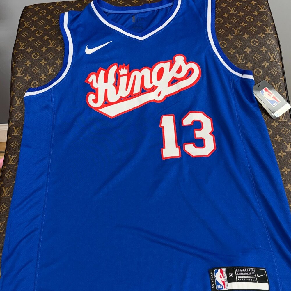 Nike NBA Kansas City Kings #13 Blue Jersey Size 56 2XL Mens
